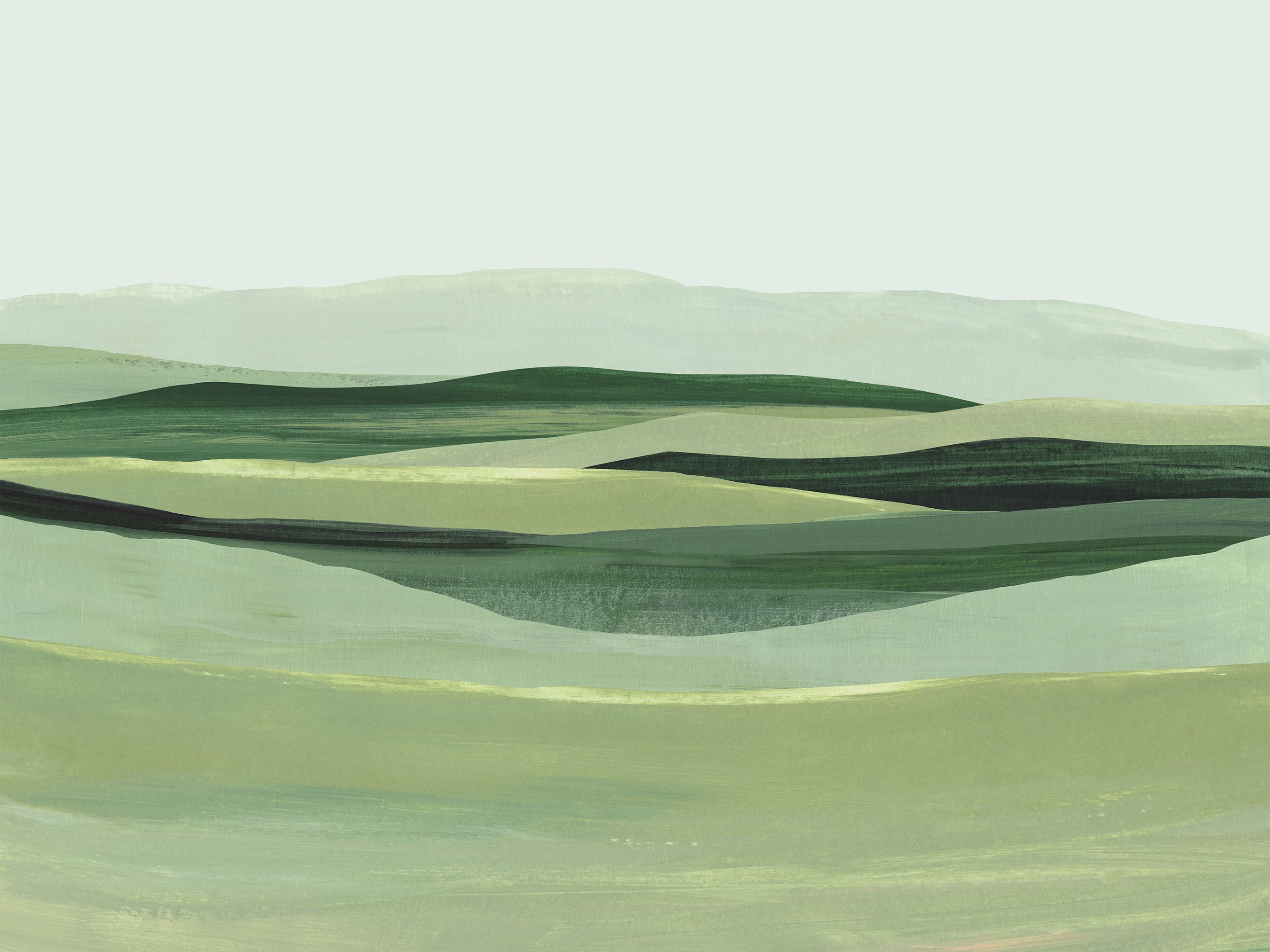 simple green hills giclee print